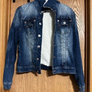 True Religion Dark Blue Jean Jacket with White Lining